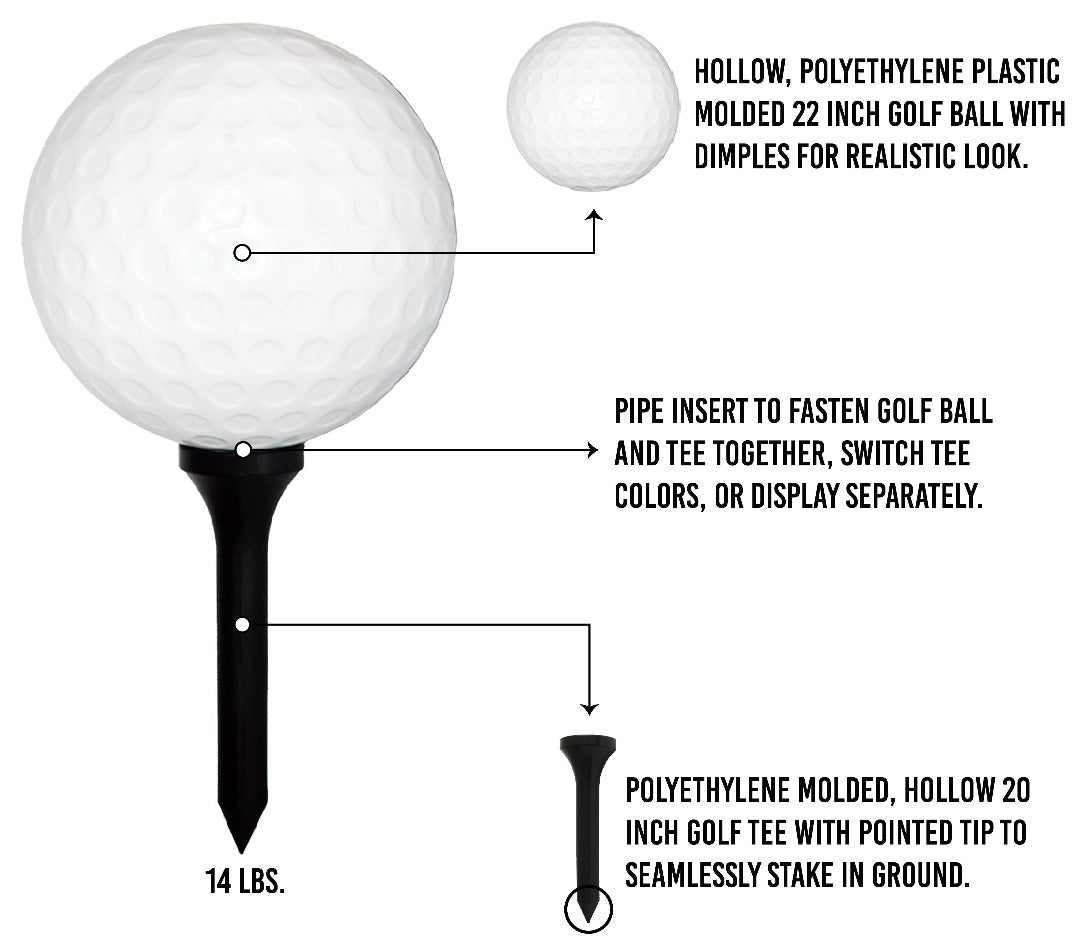 Giant Golf Ball and Orange Tee Product Features