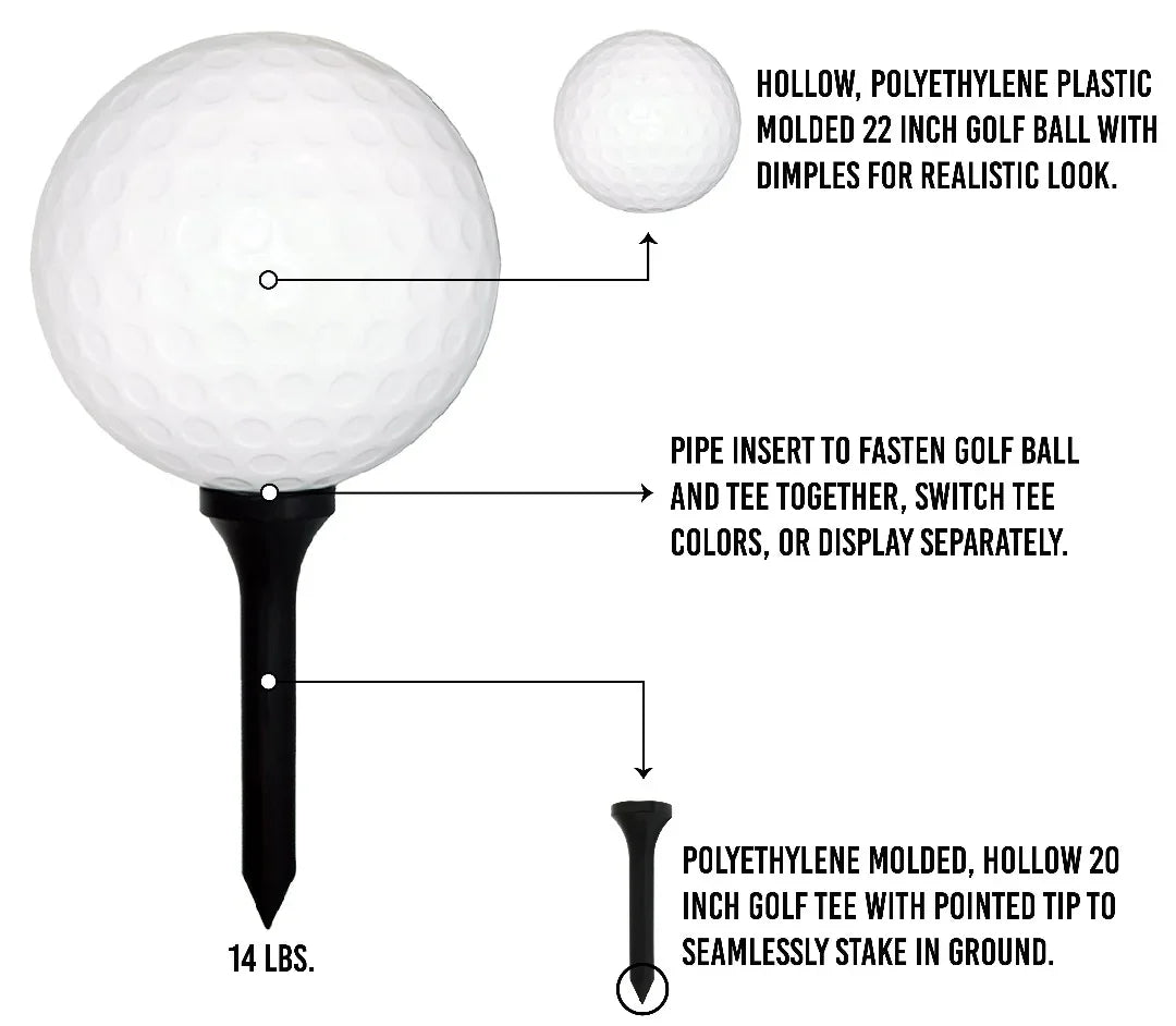 Giant Golf Ball and Yellow Tee Product Features