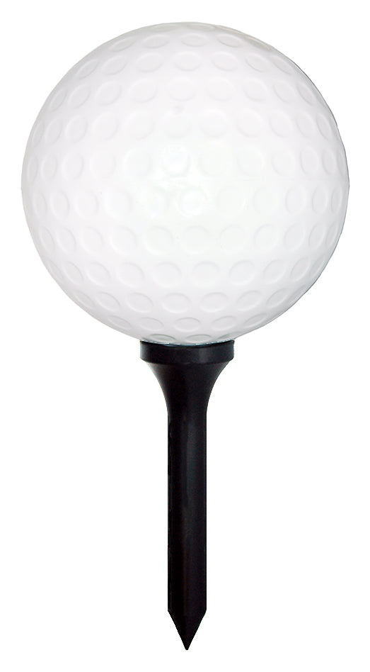 Black Giant Golf Ball and Tee Set for Sports Decorations Against a White Background 