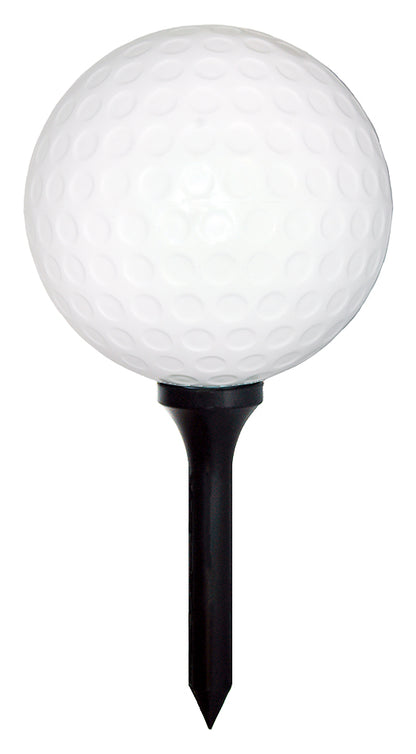 Black Giant Golf Ball and Tee Set for Sports Decorations Against a White Background 