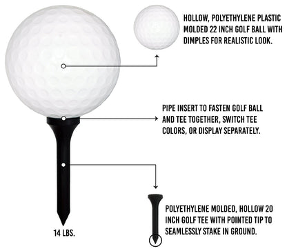Giant Golf Ball and Navy Tee Product Features 