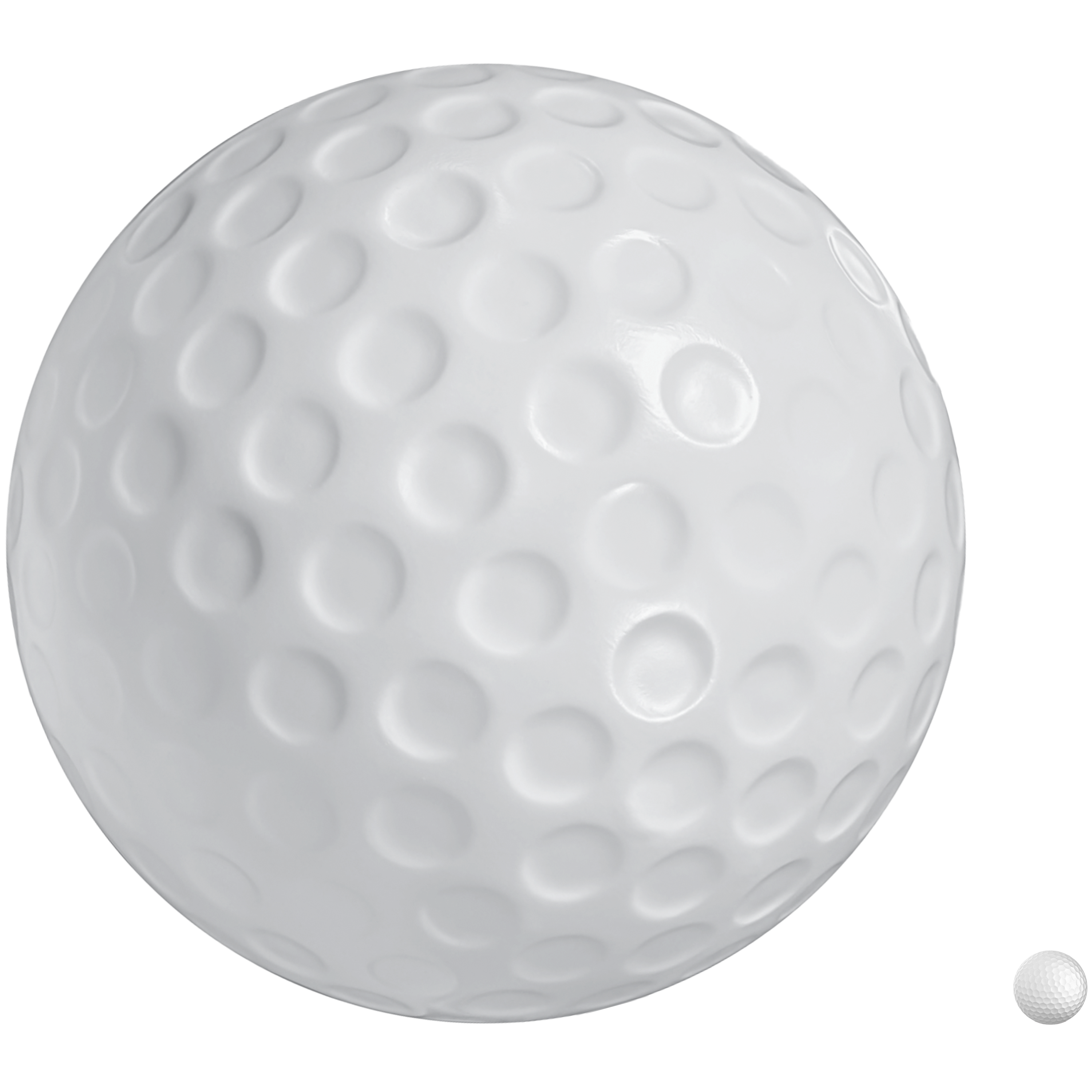 One Giant Plastic Golf Ball Compared to a Standard Golf Ball 