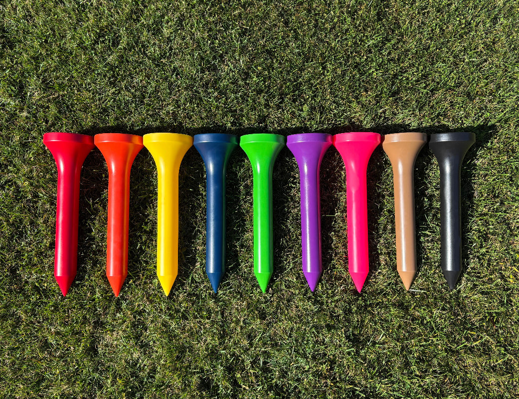 Jumbo Golf Tees for Golf Decorating Ideas Displayed on Grass Outdoors 