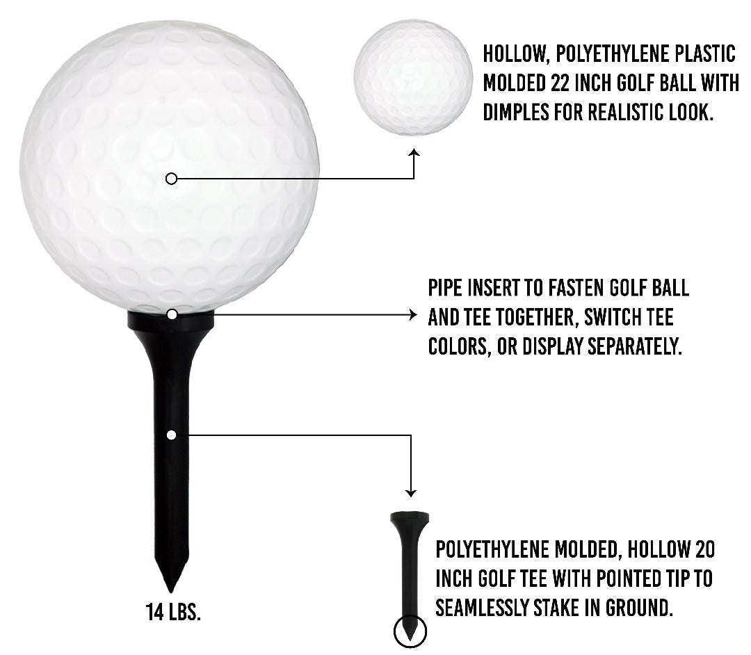 infographic - giant golf ball and golf tee 