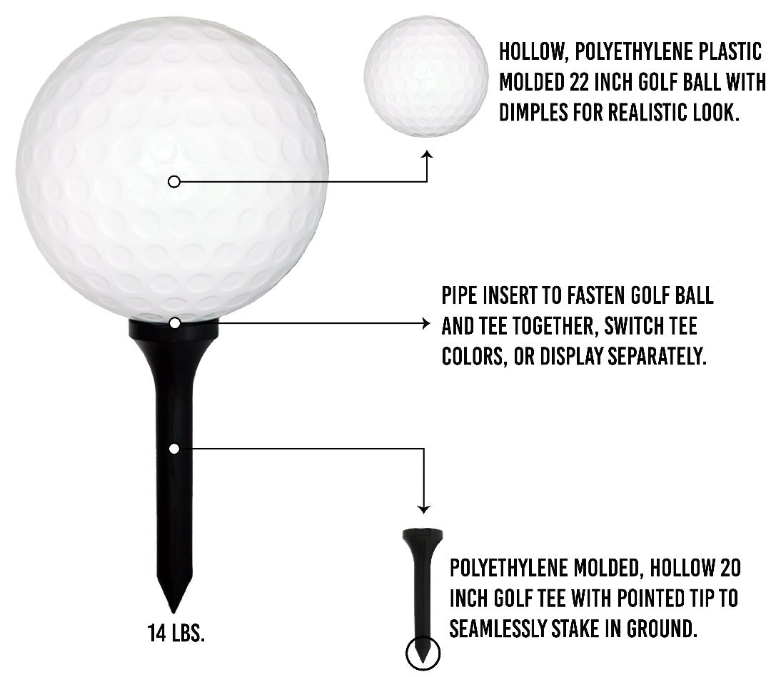 Infographic - Giant golf ball and tee 