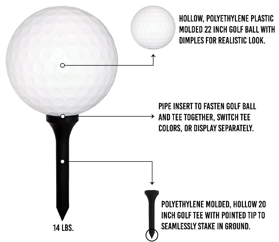 Infographic - giant golf ball and tee