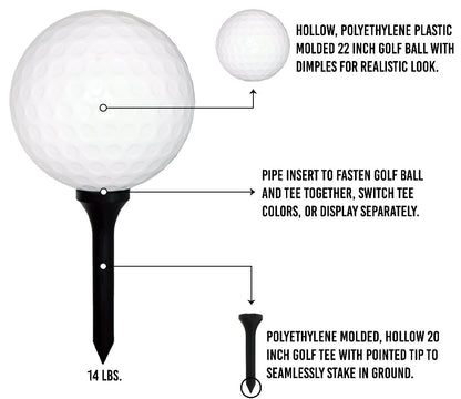 Infographic - giant golf ball and tee