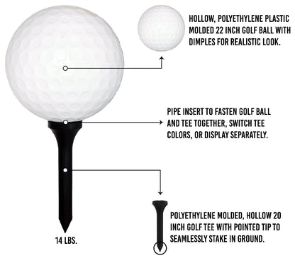 Infographic - giant golf ball and tee 