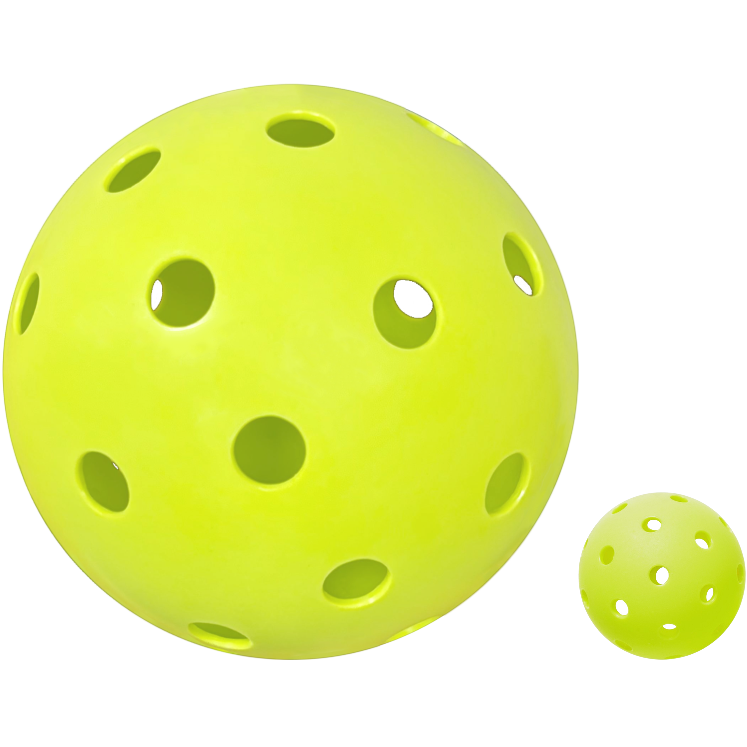 One Oversized Pickleball Compared to One Standard Size Pickleball 