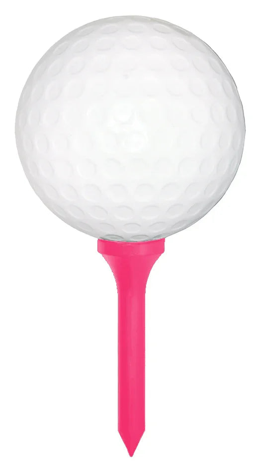 Pink Giant Golf Ball and Tee Set for Sports Decorations Against a White Background 