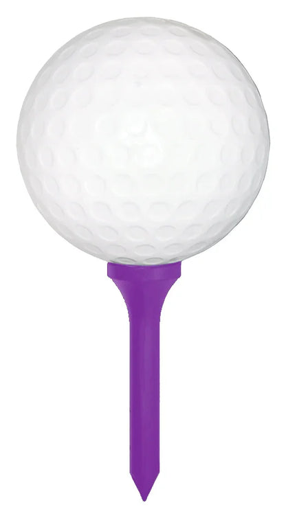 Purple Giant Golf Ball and Tee Set for Sports Decorations Against a White Background 